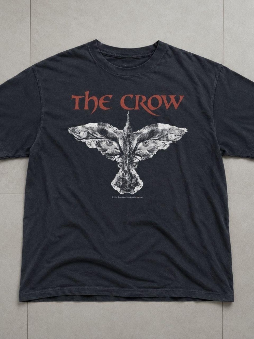 Gildan Black 'The Crow' Graphic Tee with Red Logo